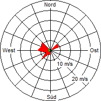 Grafik der Windverteilung vom 31. August 2004