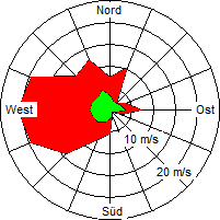 Grafik der Windverteilung vom 21. Januar 2005