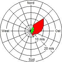 Grafik der Windverteilung vom 29. Januar 2005