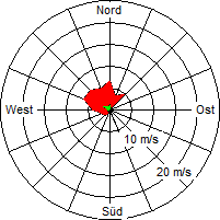 Grafik der Windverteilung vom 08. August 2005
