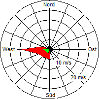 Grafik der Windverteilung vom 17. Januar 2007