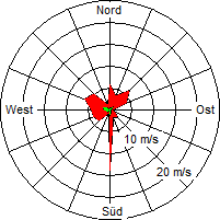 Grafik der Windverteilung vom 20. Juni 2007