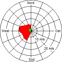 Grafik der Windverteilung vom 29. Juli 2007