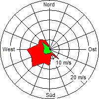 Grafik der Windverteilung vom 19. Januar 2008