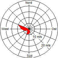 Grafik der Windverteilung vom 11. Juli 2008