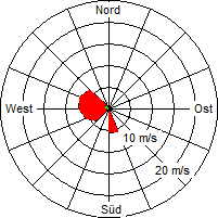 Grafik der Windverteilung vom 20. Juli 2008