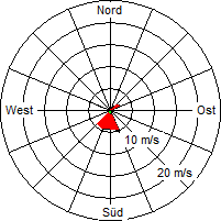 Grafik der Windverteilung vom 29. Juli 2008