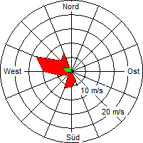 Grafik der Windverteilung vom 19. August 2008