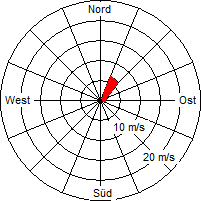 Grafik der Windverteilung vom 31. Oktober 2008