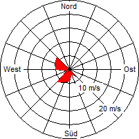 Grafik der Windverteilung vom 19. Januar 2009